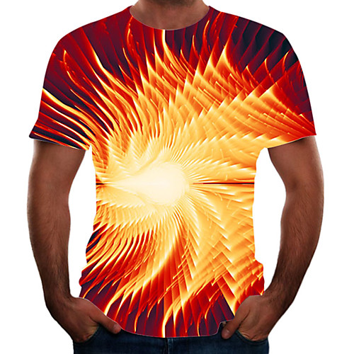 

Men's Going out Weekend Basic T-shirt - Color Block / 3D / Animal Rainbow