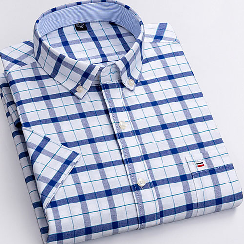 

Men's Houndstooth Print Shirt Daily Blue