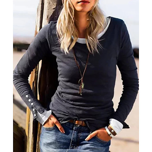 

Women's Solid Colored Blouse Daily Weekend Black / Blue / Red / Green / Gray