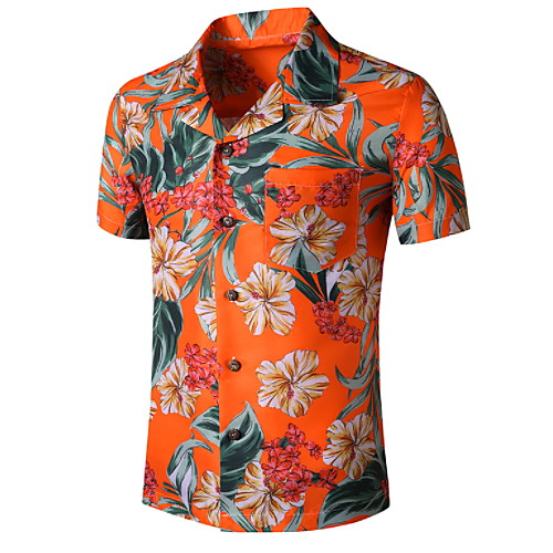 

Men's Graphic Print Shirt Tropical Daily Orange