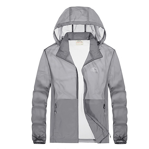 

Men's Hiking Jacket Outdoor Waterproof Windproof Breathable Ultra Light (UL) Hoodie Top Fishing Climbing Beach White / Army Green / Grey / Blue / Royal Blue