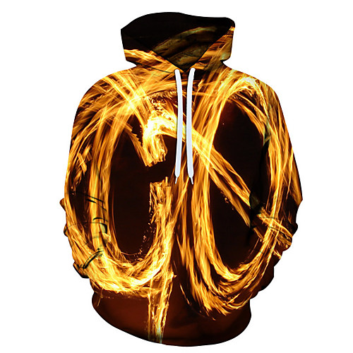 

Men's 3D Print / Casual Hoodie - Color Block / 3D Gold US32 / UK32 / EU40