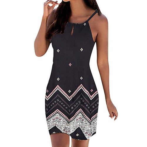 

Women's 2020 White Black Summer Dress Street chic Bodycon Geometric S M