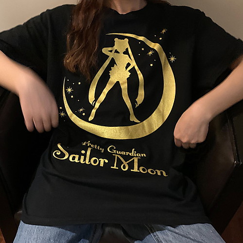 

Women's Letter T-shirt Daily White / Black