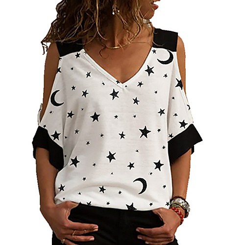 

Women's Daily T-shirt - Geometric White