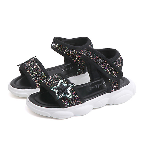 

Girls' Comfort Synthetics Sandals Little Kids(4-7ys) / Big Kids(7years ) Sequin White / Black Summer / Fall / Party & Evening / 3D
