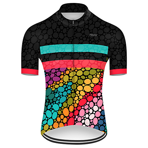 

21Grams Men's Short Sleeve Cycling Jersey Black / Red Rainbow Bike Top Mountain Bike MTB Road Bike Cycling Breathable Sports Clothing Apparel / Micro-elastic