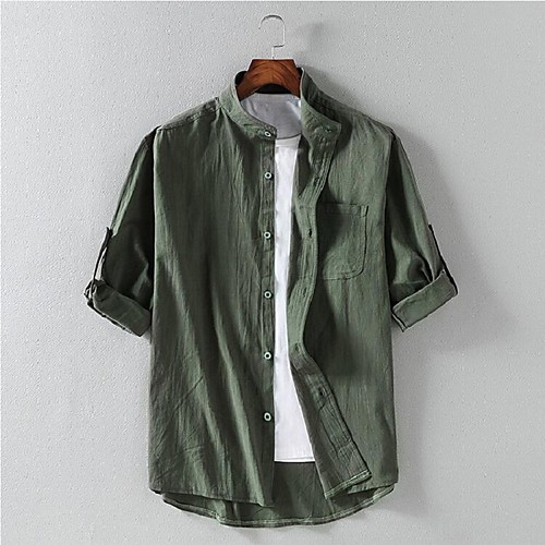 

Men's Daily Shirt - Solid Colored Army Green