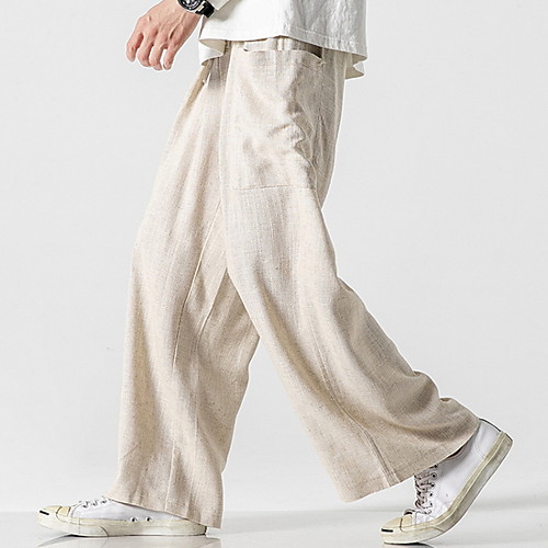 

Men's Basic Bootcut Pants - Solid Colored Drawstring White Dark Gray Black US32 / UK32 / EU40 US34 / UK34 / EU42