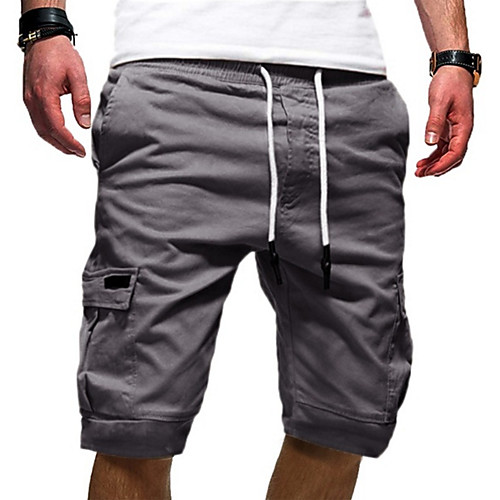 

Men's Street chic / Punk & Gothic Loose Shorts / Cargo Pants - Solid Colored Sporty / Drawstring Cotton Army Green Khaki White US34 / UK34 / EU42 US36 / UK36 / EU44 US38 / UK38 / EU46