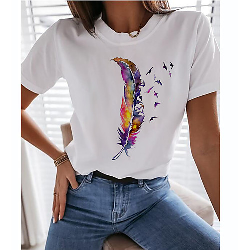 

Women's Rainbow Graphic Love Wins Print T-shirt Basic White