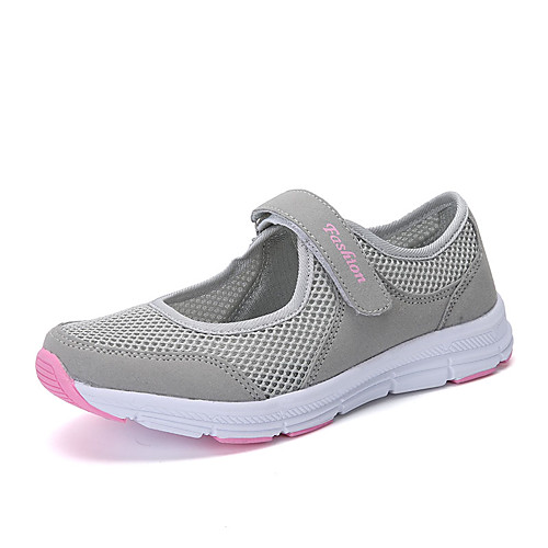 

Women's Trainers / Athletic Shoes Spring / Summer Flat Heel Round Toe Casual Athletic Daily Slogan Mesh Fitness & Cross Training Shoes / Walking Shoes Dark Grey / White / Black