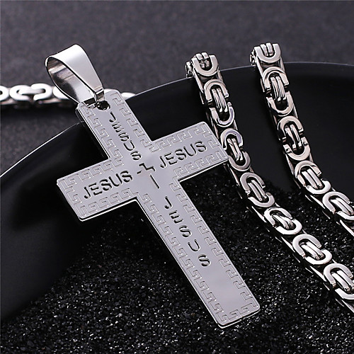 

Necklace Crossover Artistic Classic Titanium Steel Silver 55 cm Necklace Jewelry 1pc For Anniversary Street Festival