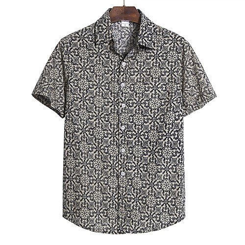 

Men's Floral Shirt Vintage Street chic Holiday Weekend Black / Red