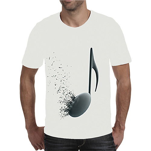 

Men's Holiday Going out Street chic / Exaggerated T-shirt - Geometric / Color Block / 3D Print Rainbow
