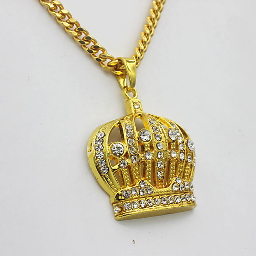 

Necklace Crown Statement Unique Design Trendy Fashion Chrome Gold 75 cm Necklace Jewelry 1pc For Party Evening Sport Street
