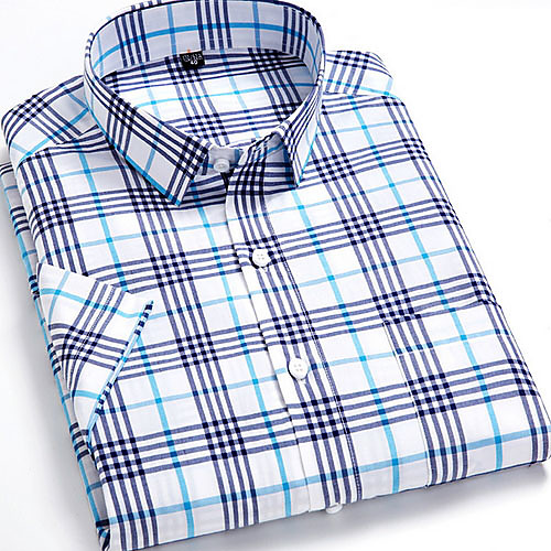 

Men's Houndstooth Print Shirt Daily Blue