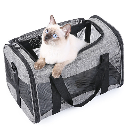 

Dog Cat Pets Carrier Bag & Travel Backpack Travel Carrier Bag Portable Washable Travel Pet Oxford Cloth Solid Colored Fashion Gray
