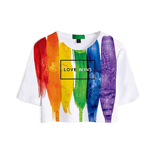 

Inspired by Cosplay LGBT Pride T-shirt Polyster Rainbow Printing T-shirt For Women's