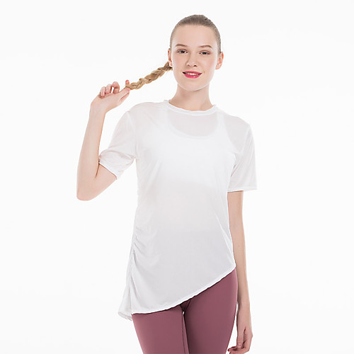 

Women's Yoga Top Solid Color White Black Purple Blue Yoga Running Fitness Tee / T-shirt Short Sleeve Sport Activewear Breathable Quick Dry Comfortable Stretchy