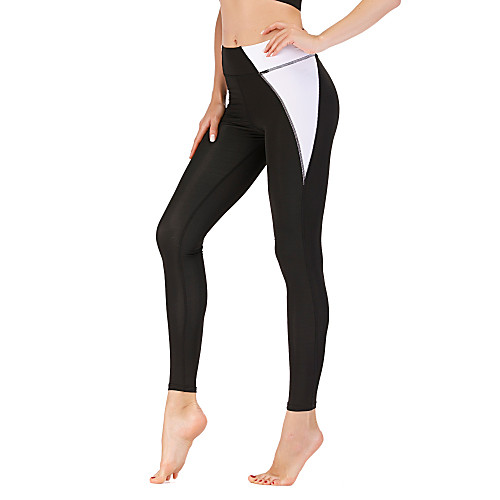 

Women's Yoga Pants Winter Color Block Black Running Fitness Gym Workout Tights Leggings Sport Activewear Moisture Wicking Soft Butt Lift Tummy Control Stretchy Skinny