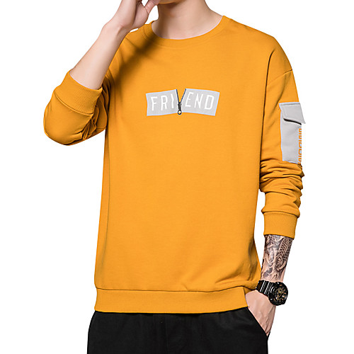 

Men's Daily Weekend T-shirt - Graphic / Solid Colored / Letter Yellow