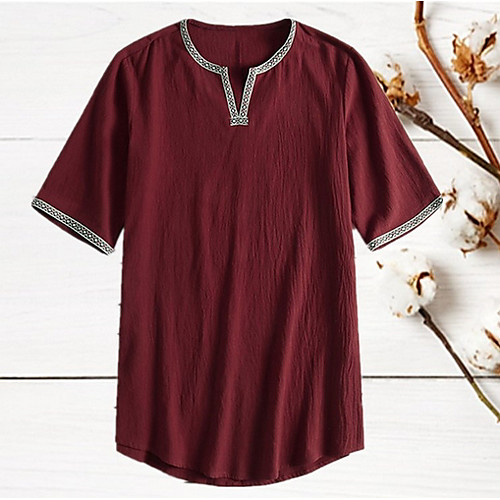 

Men's Solid Colored T-shirt Daily Black / Red / Green