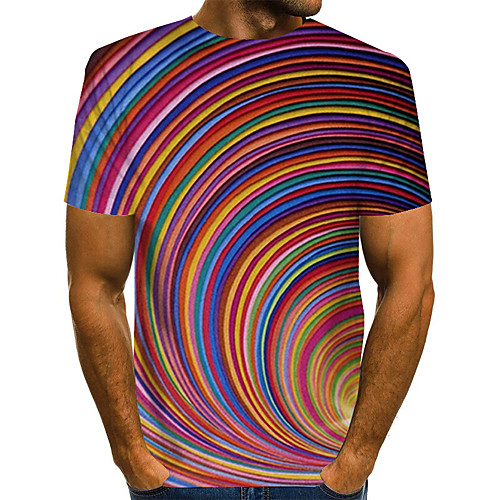 

Men's Daily Basic T-shirt - 3D Print Rainbow