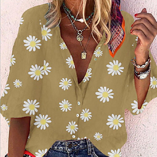 

Women's Floral T-shirt Daily Black / Purple / Yellow / Green