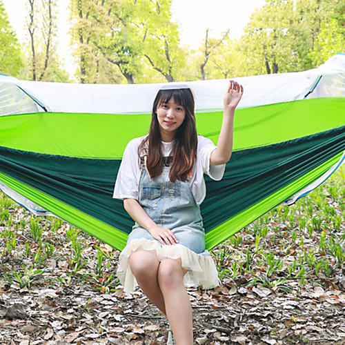 

Camping Hammock Outdoor Breathability Wearable Reusable Adjustable Flexible Folding Nylon PVA for 1 - 2 person Hunting Hiking Beach Green Blue 26065 cm Pop Up Design