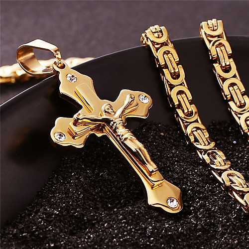 

Necklace Crossover Artistic Classic Titanium Steel Gold 55 cm Necklace Jewelry 1pc For Anniversary Street Festival