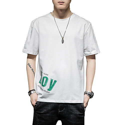 

Men's Daily Weekend T-shirt - Graphic / Solid Colored / Letter Blue