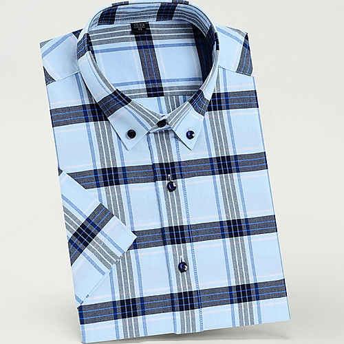 

Men's Houndstooth Print Shirt Daily Blue