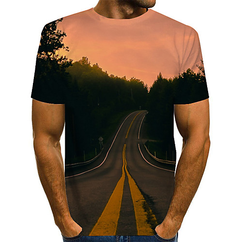 

Men's Daily Basic / Exaggerated T-shirt - 3D Purple