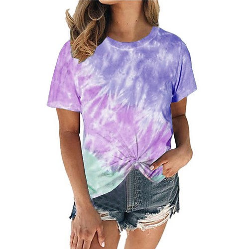 

Women's Daily T-shirt - Color Block Wine