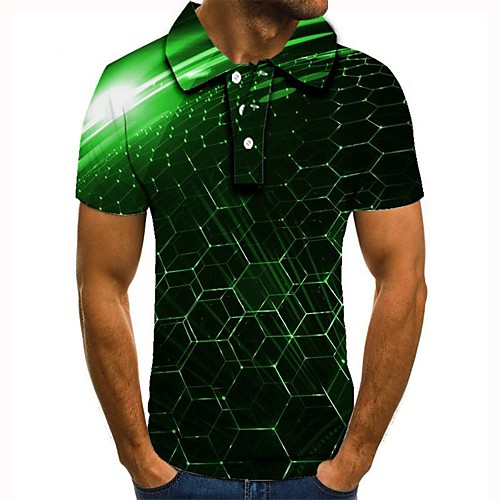

Men's Graphic 3D Print Print Polo Daily Green