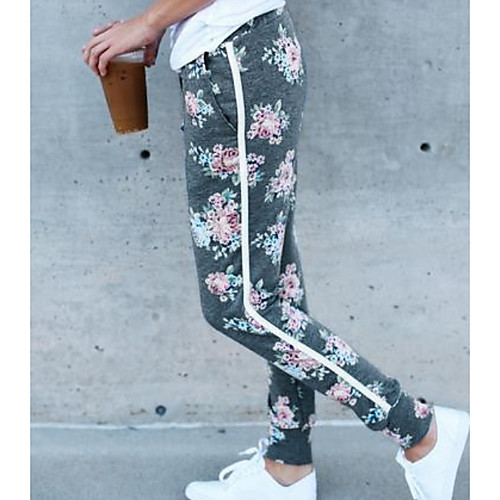 

Women's Basic Chinos Pants - Floral Green Black Navy Blue S M L