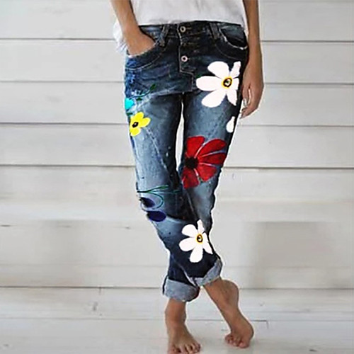 

Women's Street chic Daily Jogger Pants - Flower / Floral Print Outdoor Black Blue Gray S M L