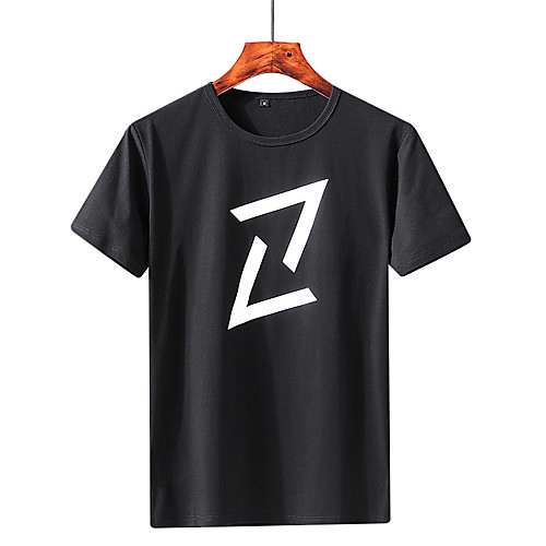 

Men's Graphic Solid Colored T-shirt Basic Street chic Daily Weekend White / Black