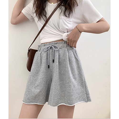 

Women's Basic Chinos Shorts Pants - Solid Colored Black Red Green XS / S / M
