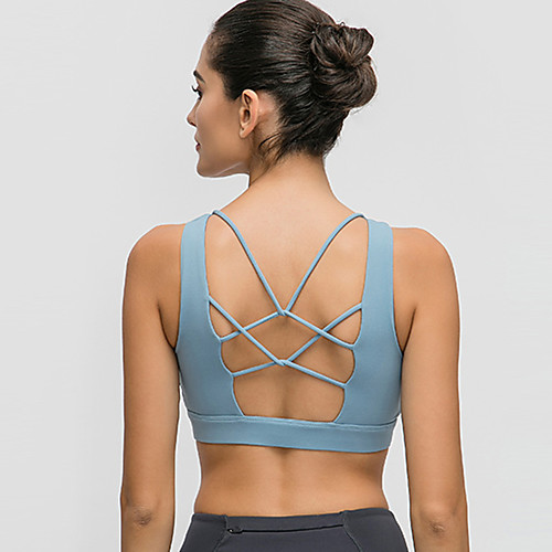 

Women's Bra Top Cut Out Removable Pad Fashion Pink Blue Black Light Blue Yoga Running Fitness Bra Top Top Sport Activewear Breathable Quick Dry Comfortable Stretchy
