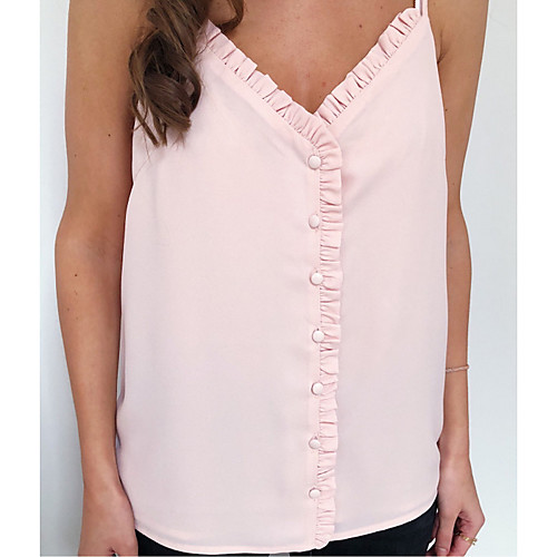 

Women's Solid Colored Tank Top Holiday Going out Blushing Pink