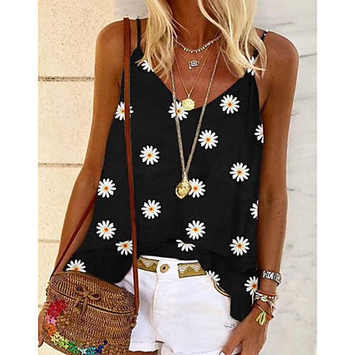 

Women's Geometric Tank Top Daily Strap Wine / Black / Purple / Yellow / Green / Gray
