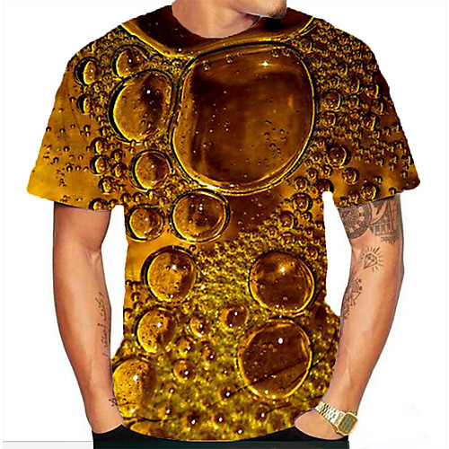 

Men's Graphic 3D Print Print T-shirt Basic Daily Brown