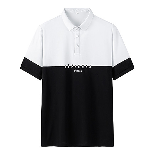 

Men's Color Block Polo Basic Elegant Daily Going out Black / Blue / Yellow / Light Green