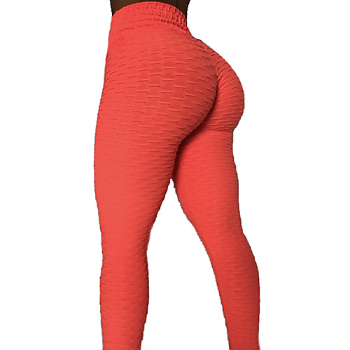 

Women's High Waist Yoga Pants Winter Ruched Butt Lifting Solid Color White Black Purple Red Light Green Running Fitness Gym Workout Tights Leggings Sport Activewear Quick Dry Moisture Wicking Butt