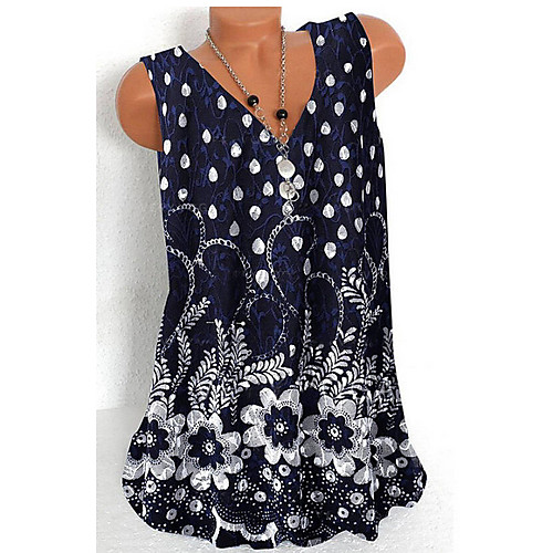 

Women's Geometric Tank Top Daily Red / Navy Blue / Light Blue