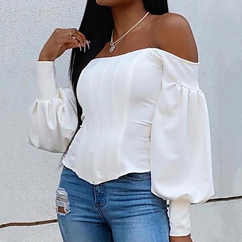 

Women's Solid Colored Blouse Daily White