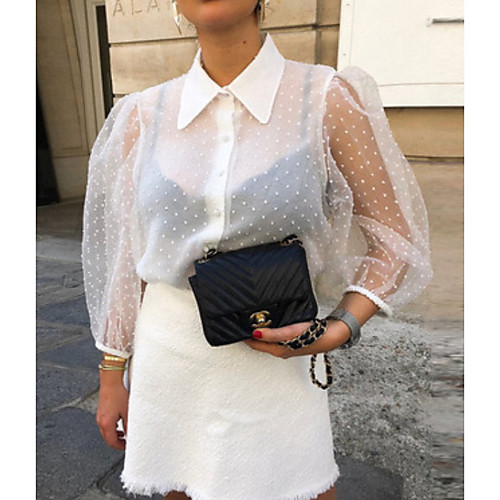 

Women's Polka Dot Shirt Daily White / Black