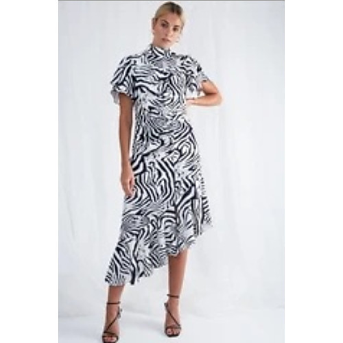 

Women's 2020 Black Summer Dress Elegant A Line Leopard S M